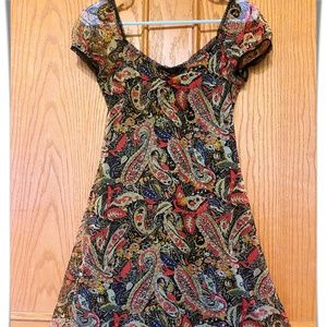 Vintage Paisley Babydoll Dress